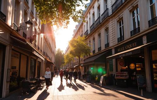 Rue Montorgueil, cafés et commerces de bouche à Paris