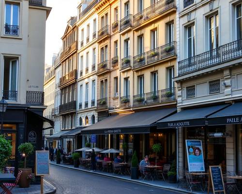 Rue de la Roquette, terrasses et bâtiments haussmanniens