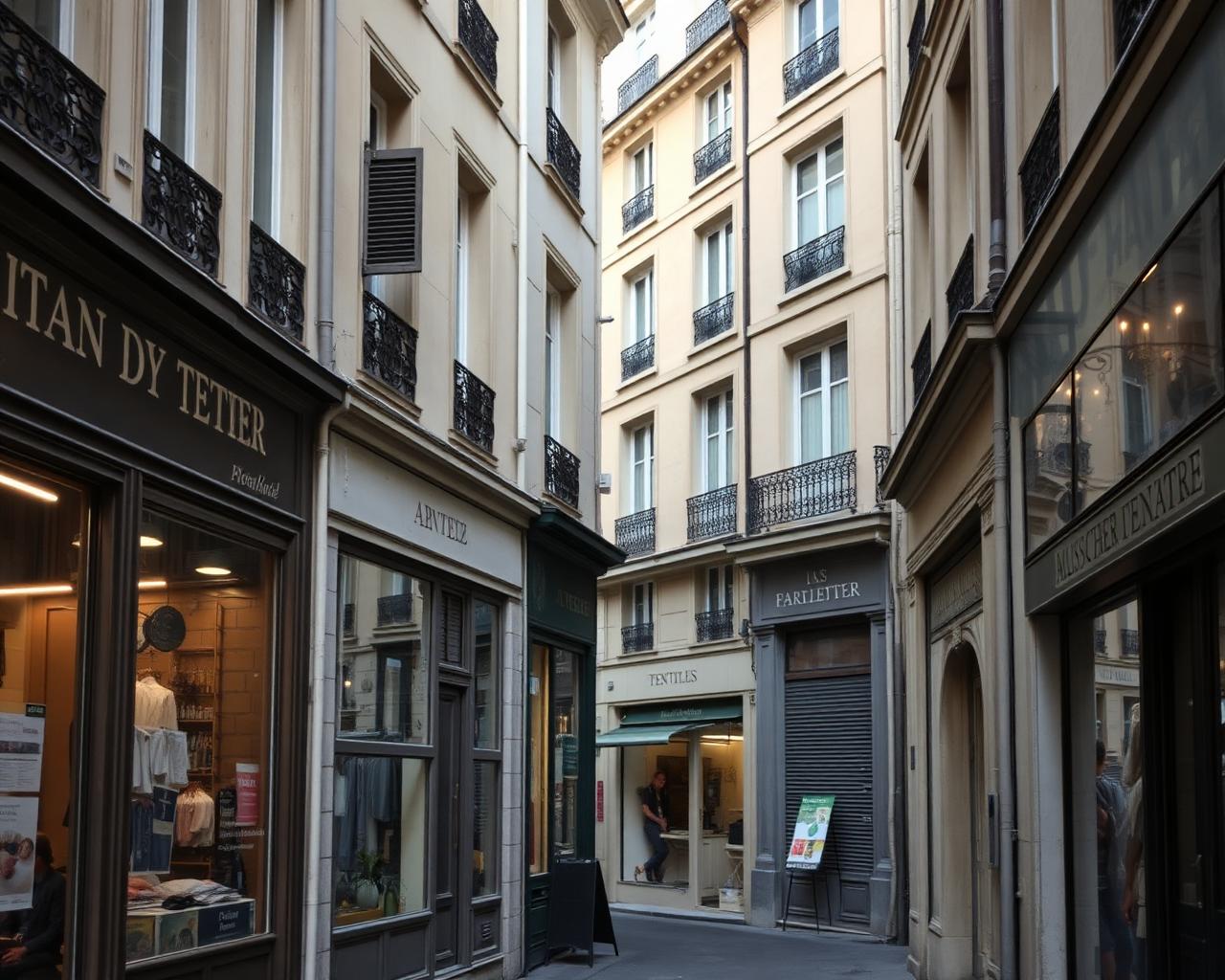 Rue du Sentier à Paris, quartier central et professionnel