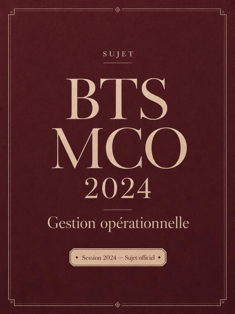 Sujet officiel BTS MCO 2024 Gestion opérationnelle