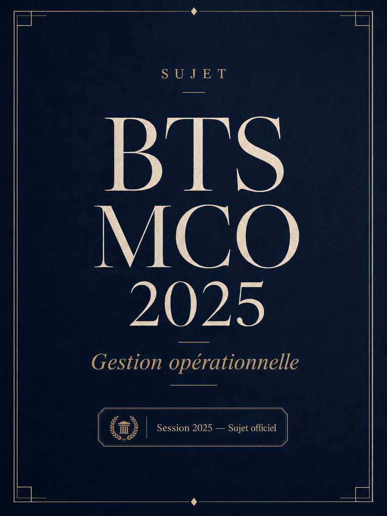 Sujet officiel BTS MCO 2025 Gestion opérationnelle
