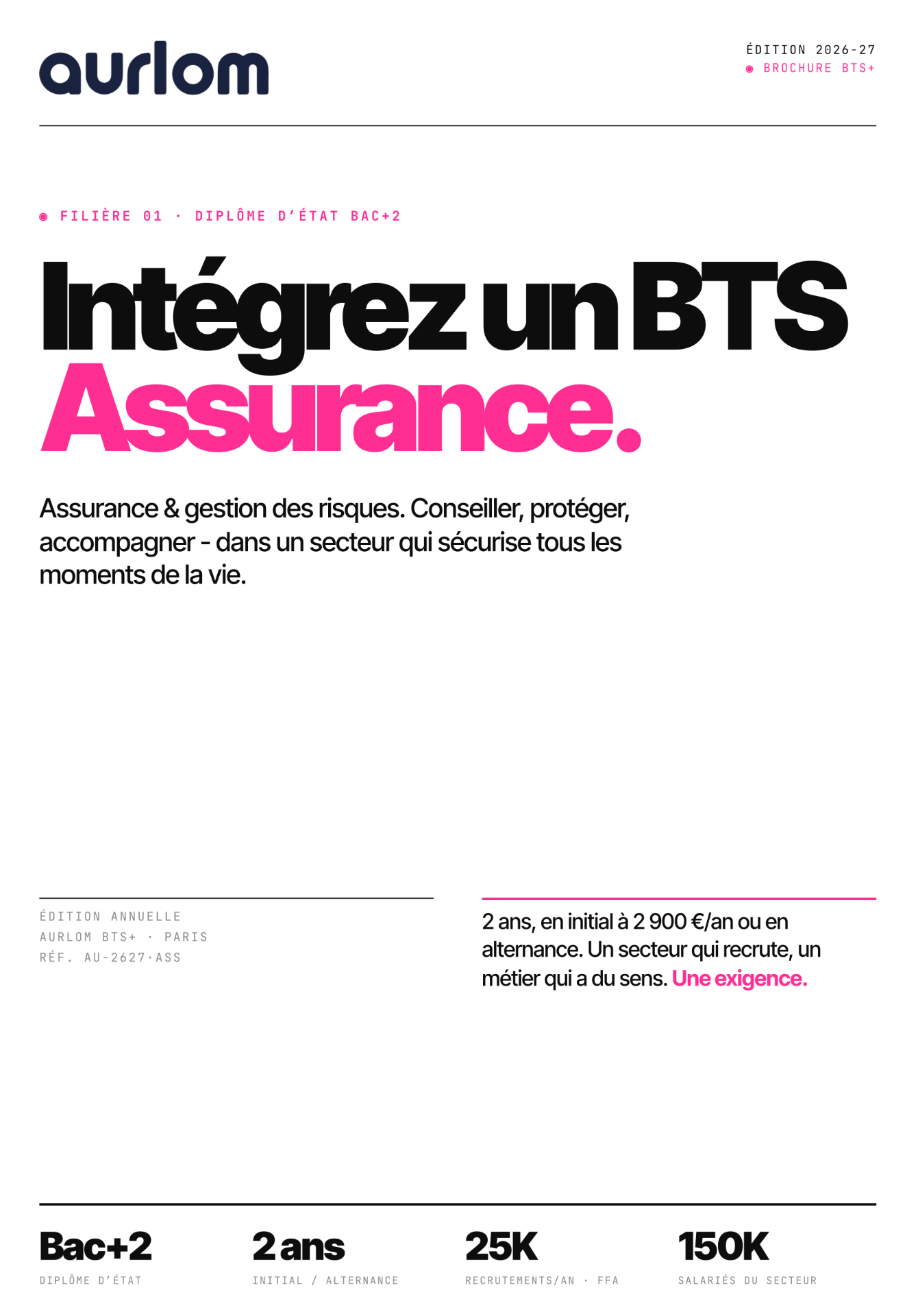 Aperçu de la première page de la brochure BTS Assurance Aurlom