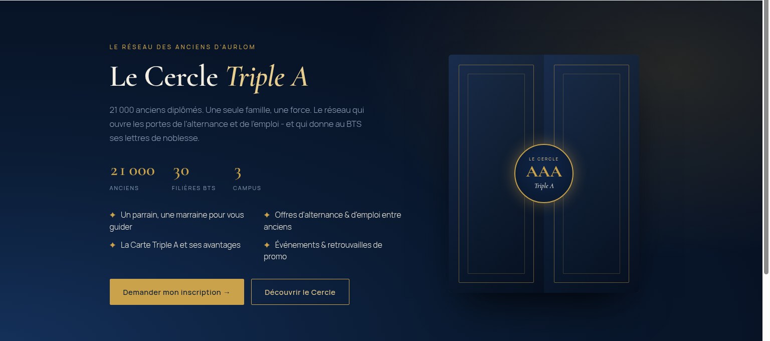 Le Cercle Triple A - le réseau des anciens d'Aurlom